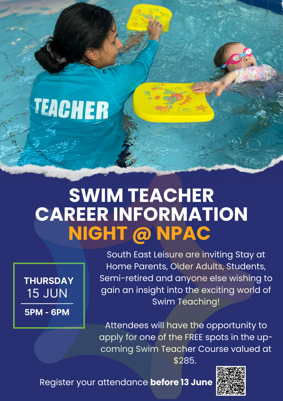 Swim Teacher Careers Information Night Noble Park Aquatic Centre